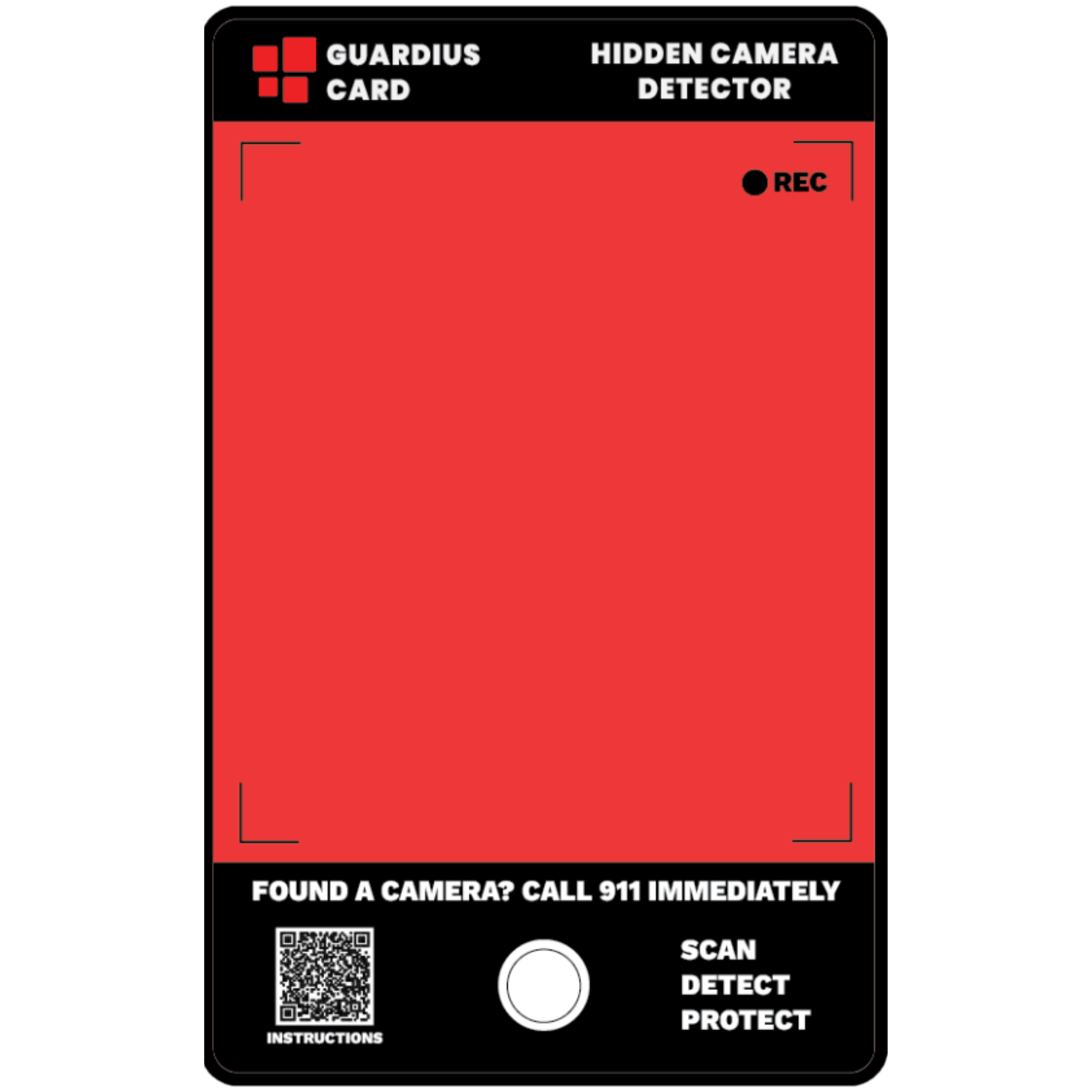 Guardius Card: Hidden Camera Detecting Card